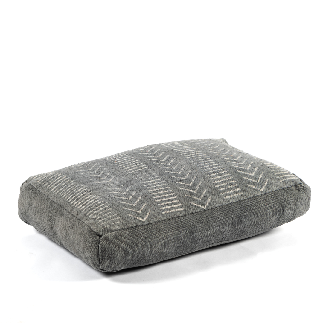 COJÍN  | Pouf Kilim gris 60 X 40 X 10H CM